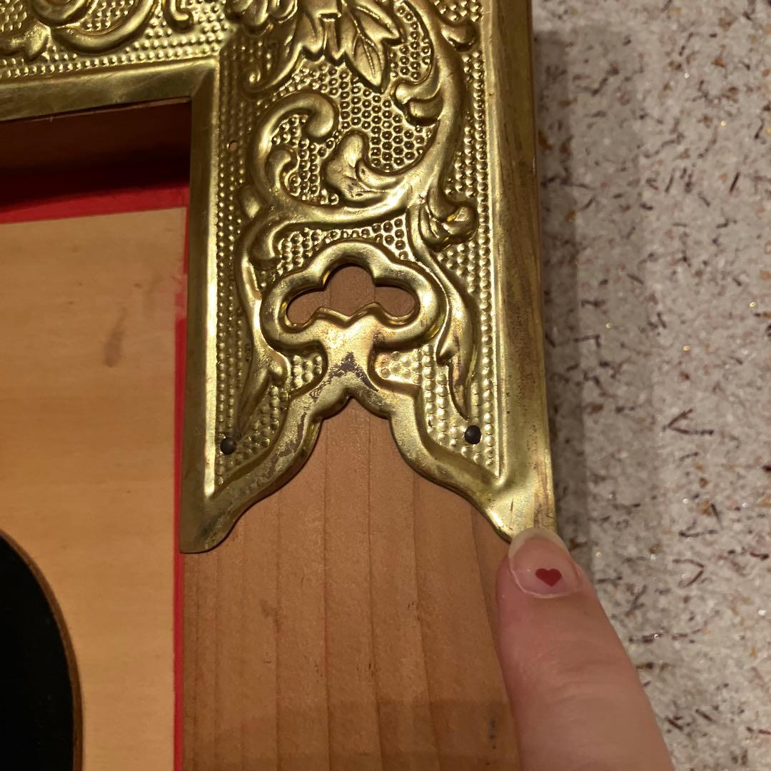 【縁起物】レトロ 木製 大入 看板 商売繁盛 当時物 ビンテージ　白木額縁