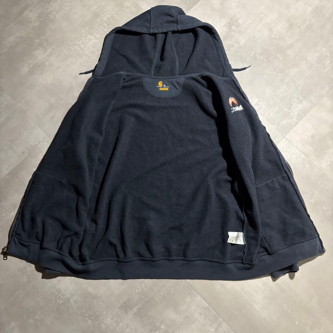 カーハート carhartt パーカー　フルジップ　サンフェード　ネイビー　紺色