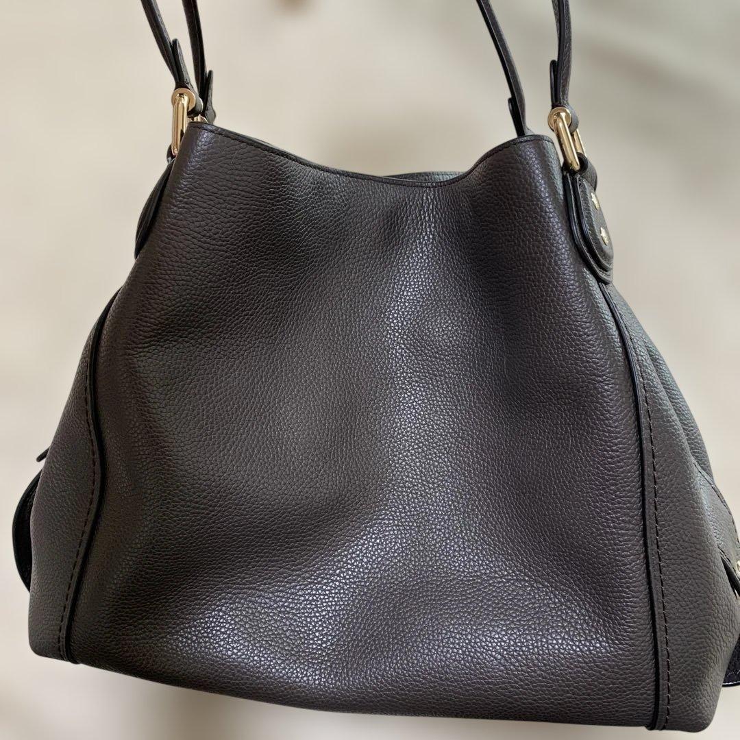 美品 COACH 黒 レザー ハンドバッグ