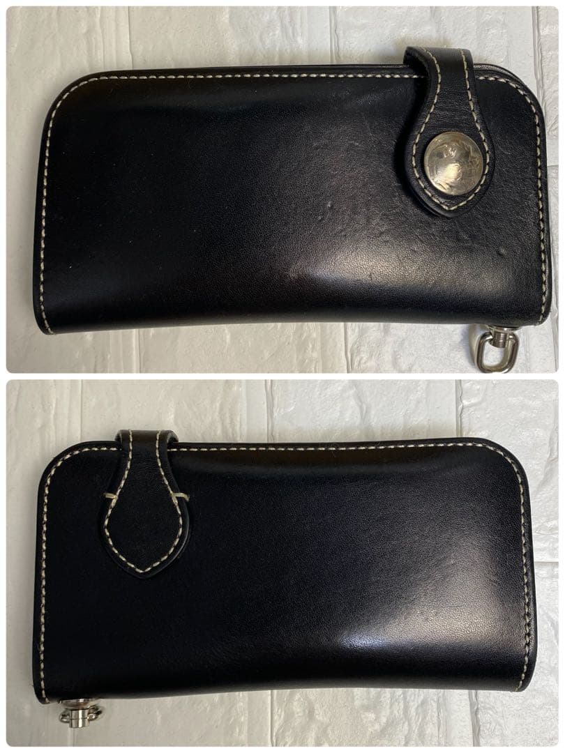 KC's レザーロングウォレット ブラック コンチョ 長財布　本革　ケイシイズ