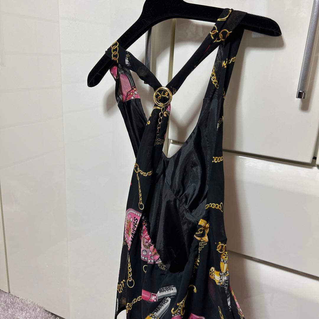 MARSマーズ y2k ギャル コスメ柄ホルターネックキャミソール ブラック