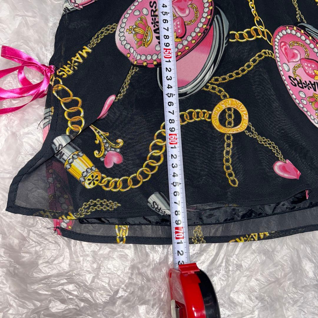 MARSマーズ y2k ギャル コスメ柄ホルターネックキャミソール ブラック