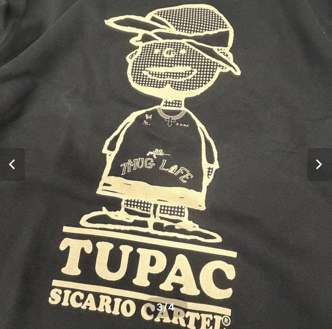 SICARIO CARTEL シカリオカルテル2pacSWEAT 黒×アイボリー