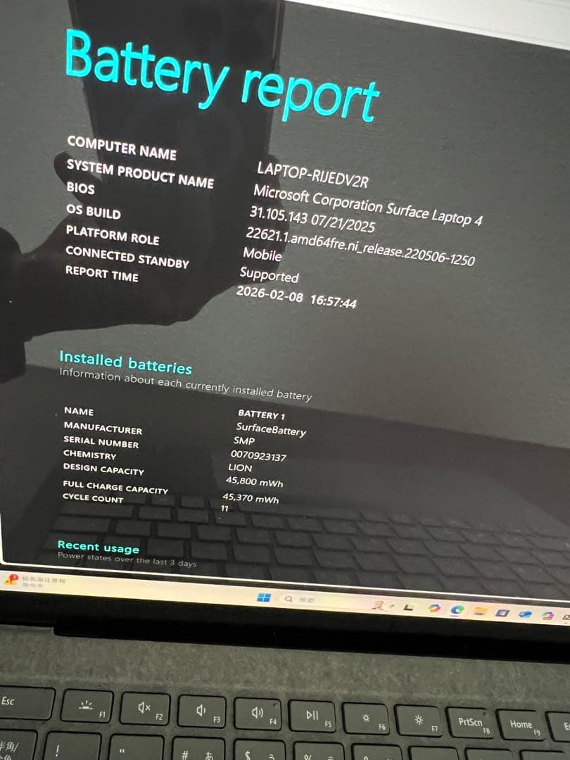 美品Surface laptop 4 i5-1145G7メモリ8GB/256GB