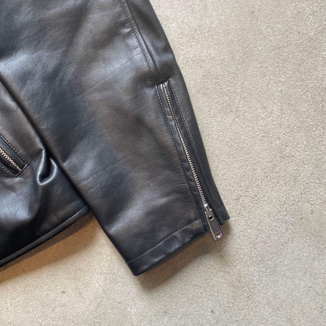 21AW theory シングルライダースジャケット S ブラック