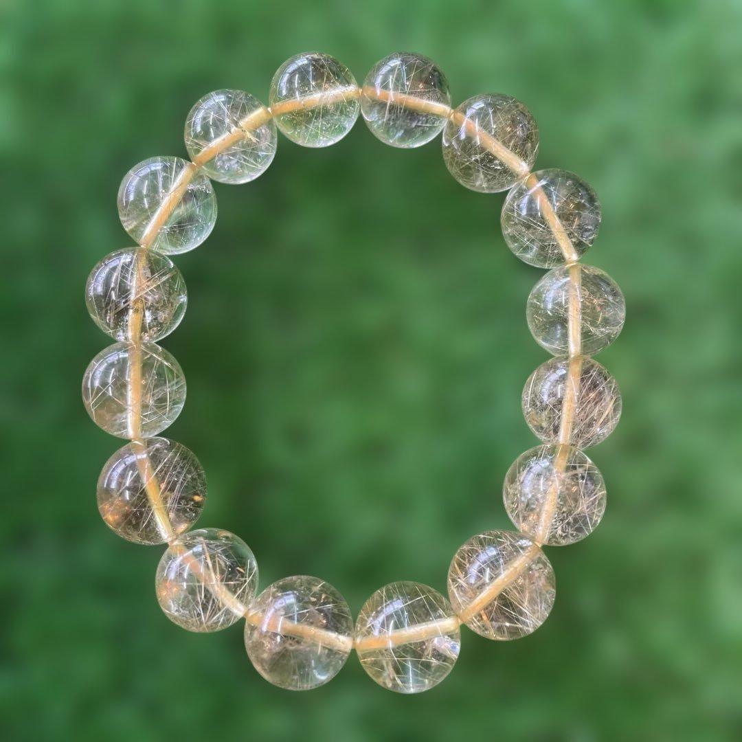 ルチルクォーツ ブレスレット 13mm ~14mm 17.5 cm