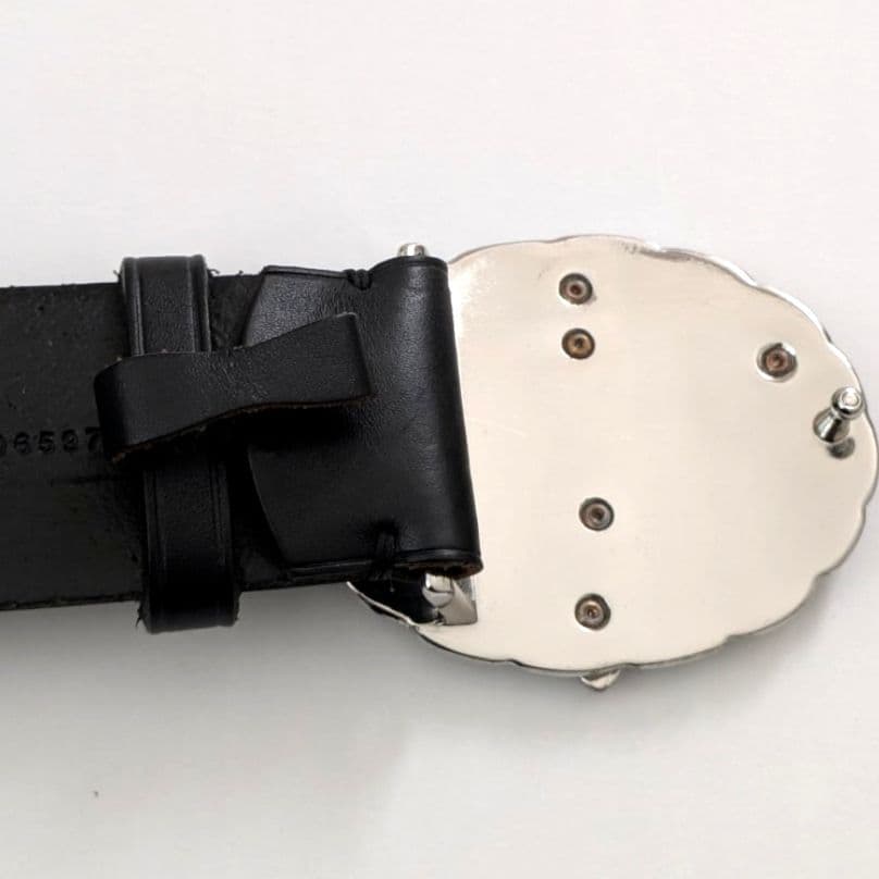 Vintage ローレンラルフローレン RLロゴ 大判バックル レザーベルト