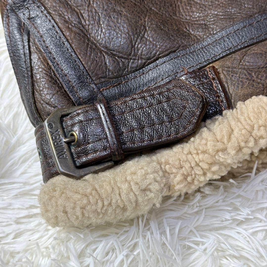 【USA製】 AVIREX B-3 ムートン フライトジャケット 40 短丈