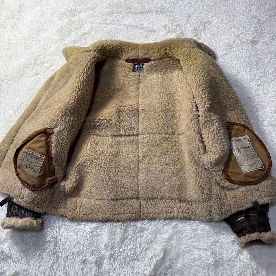 【USA製】 AVIREX B-3 ムートン フライトジャケット 40 短丈