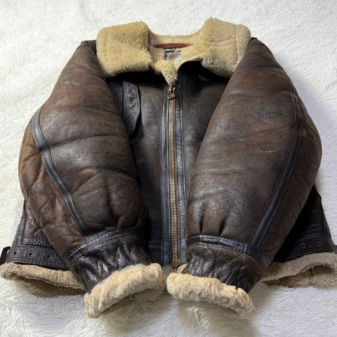 【USA製】 AVIREX B-3 ムートン フライトジャケット 40 短丈