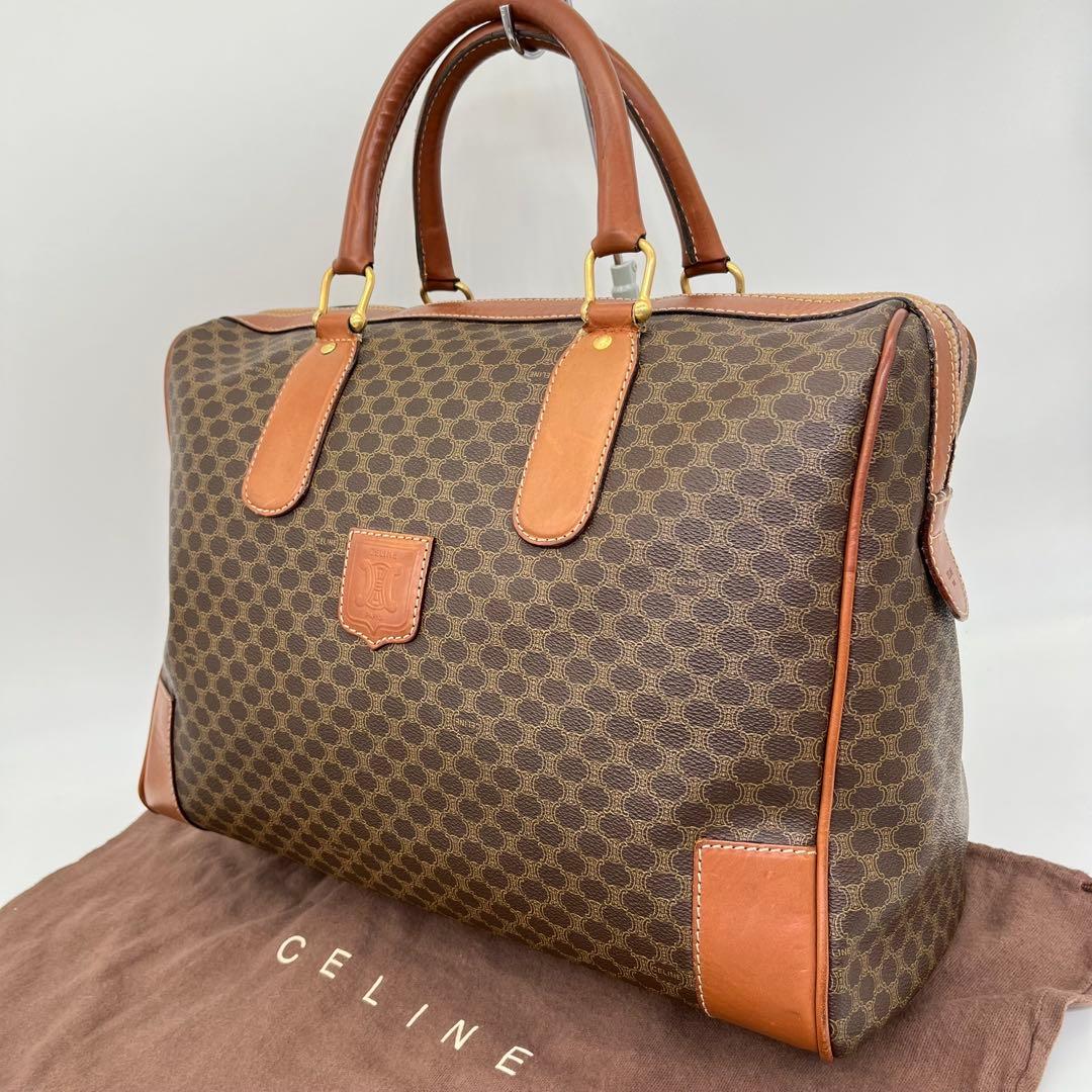 CELINE ハンドバッグ ボストンバッグ マカダム柄 トリオンフ A4収納可能