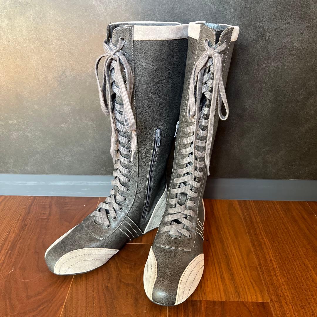 LAGUA GEM ラグアジェム　オーバーハイシューズ　サイズM グレー