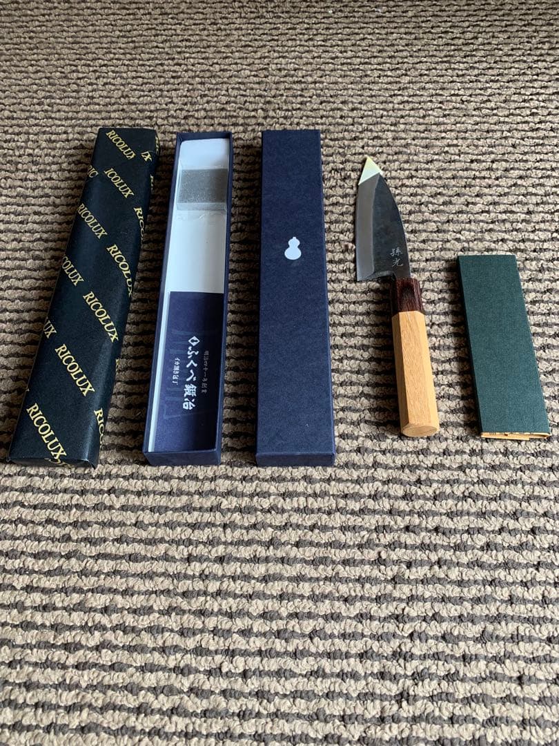 キッチン 「別注」ふくべ鍛冶 / SHINBU イカ割き包丁 小出刃両刃 野鍛冶