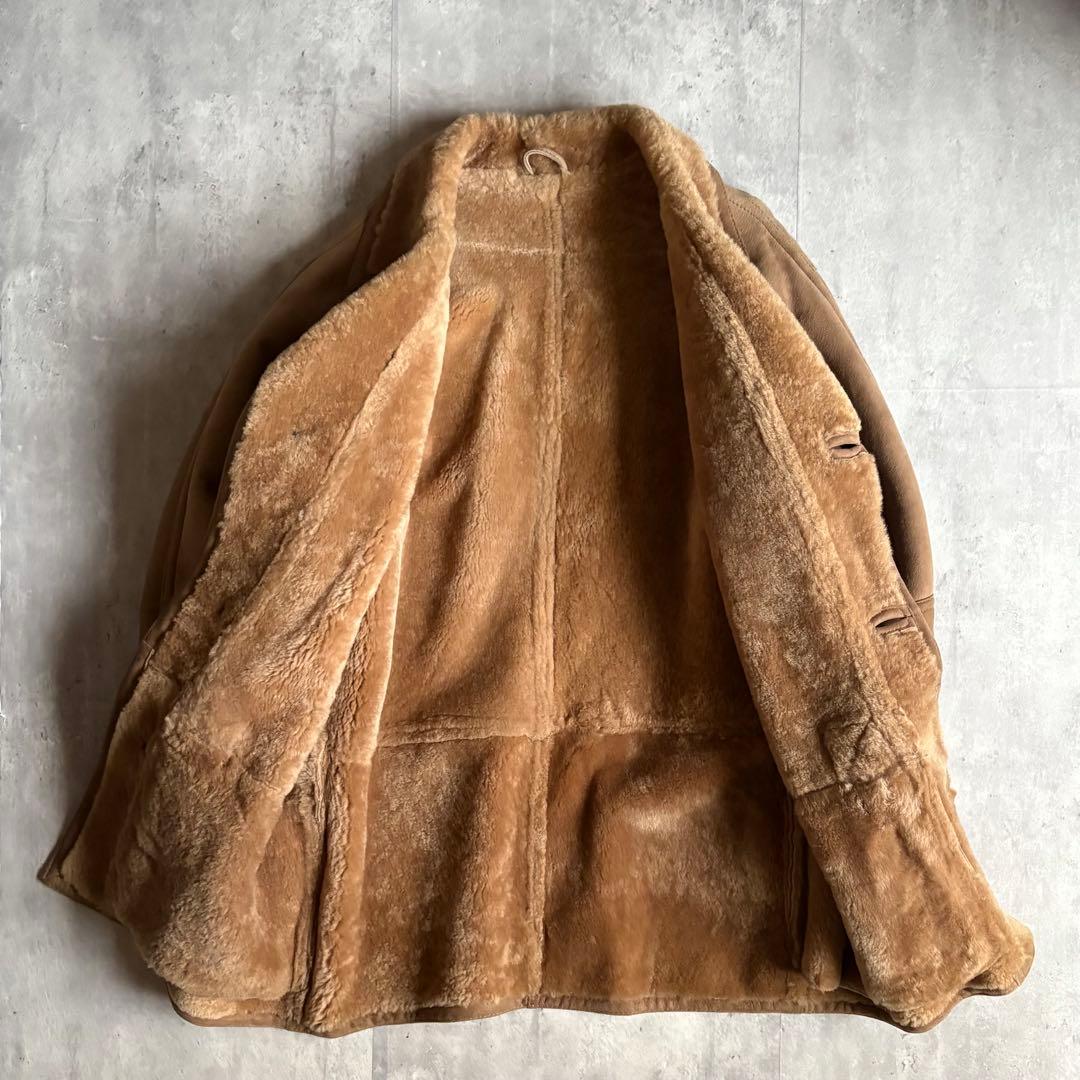 【70s vintage】リアルムートンコート　本革　ヌバックレザー　ユーロ古着