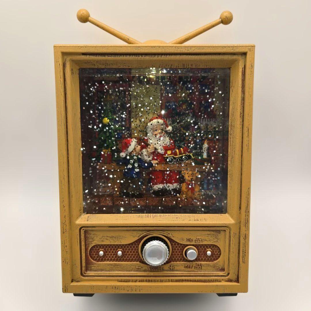 す*ん様 ★値下! レトロテレビ型 クリスマス音楽＆雪舞仕掛 サンタクロース ス