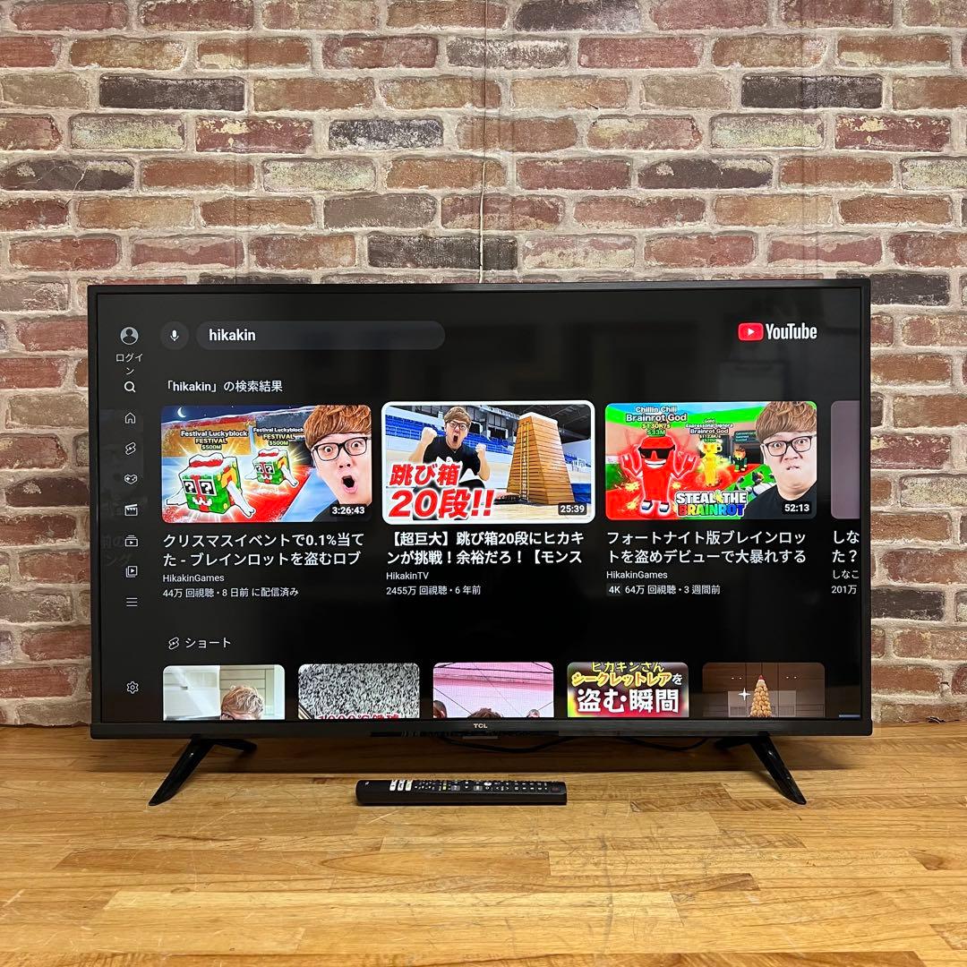 TCL 43V型4K 液晶テレビ スマートテレビ 43P615 動画配信アプリ○