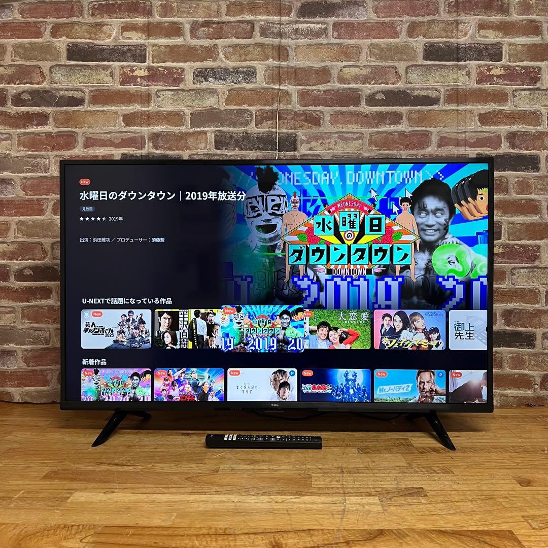 TCL 43V型4K 液晶テレビ スマートテレビ 43P615 動画配信アプリ○