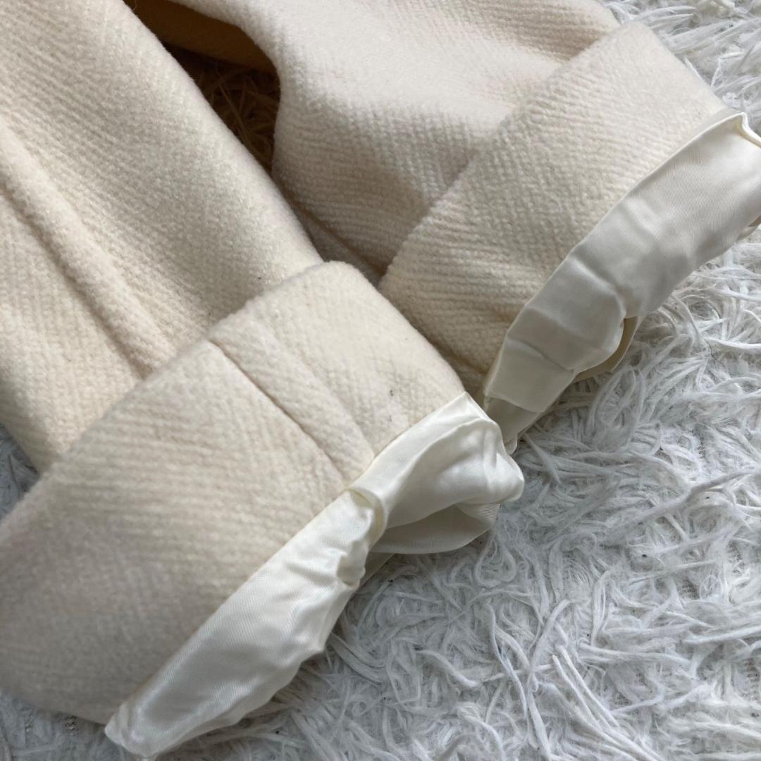 美品✨バーバリーロンドン ダッフルコート フード付 白 ホワイト 40 Lサイズ