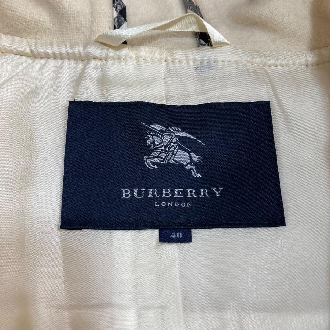美品✨バーバリーロンドン ダッフルコート フード付 白 ホワイト 40 Lサイズ