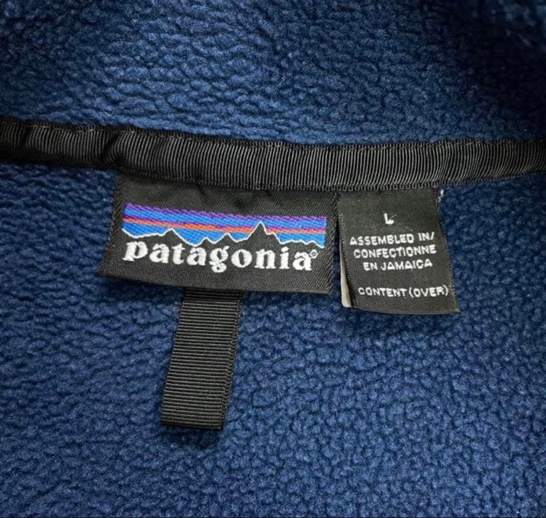 90s Patagonia シンチラスナップT フリースジャケット 紺 Lサイズ