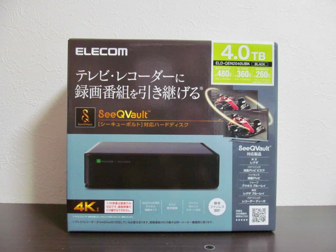 SeeQVault対応外付HDD★ELD-QEN2040UBK／4TB★
