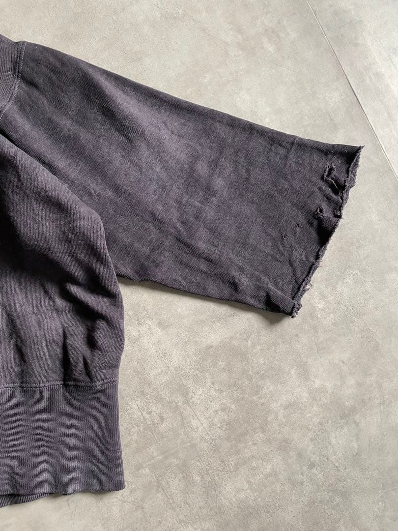 あ*お様 40s 両V ナス紺 スウェット 襤褸