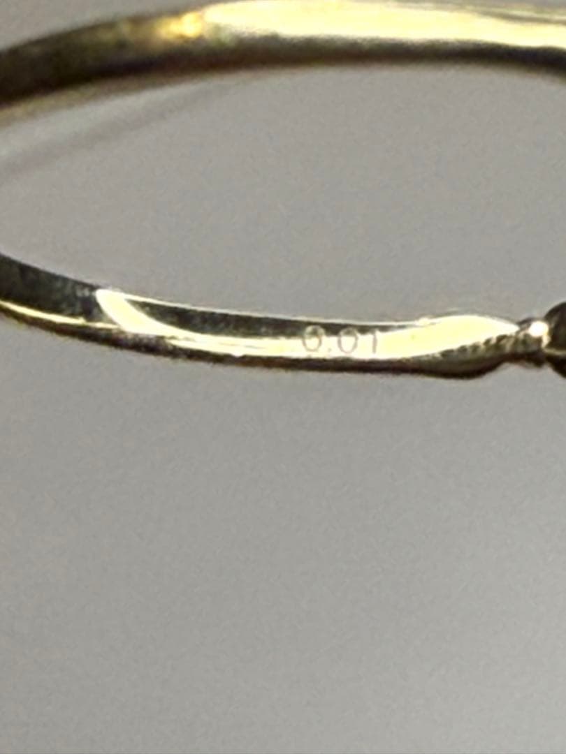 K18YG ダイヤ華奢リング　15号