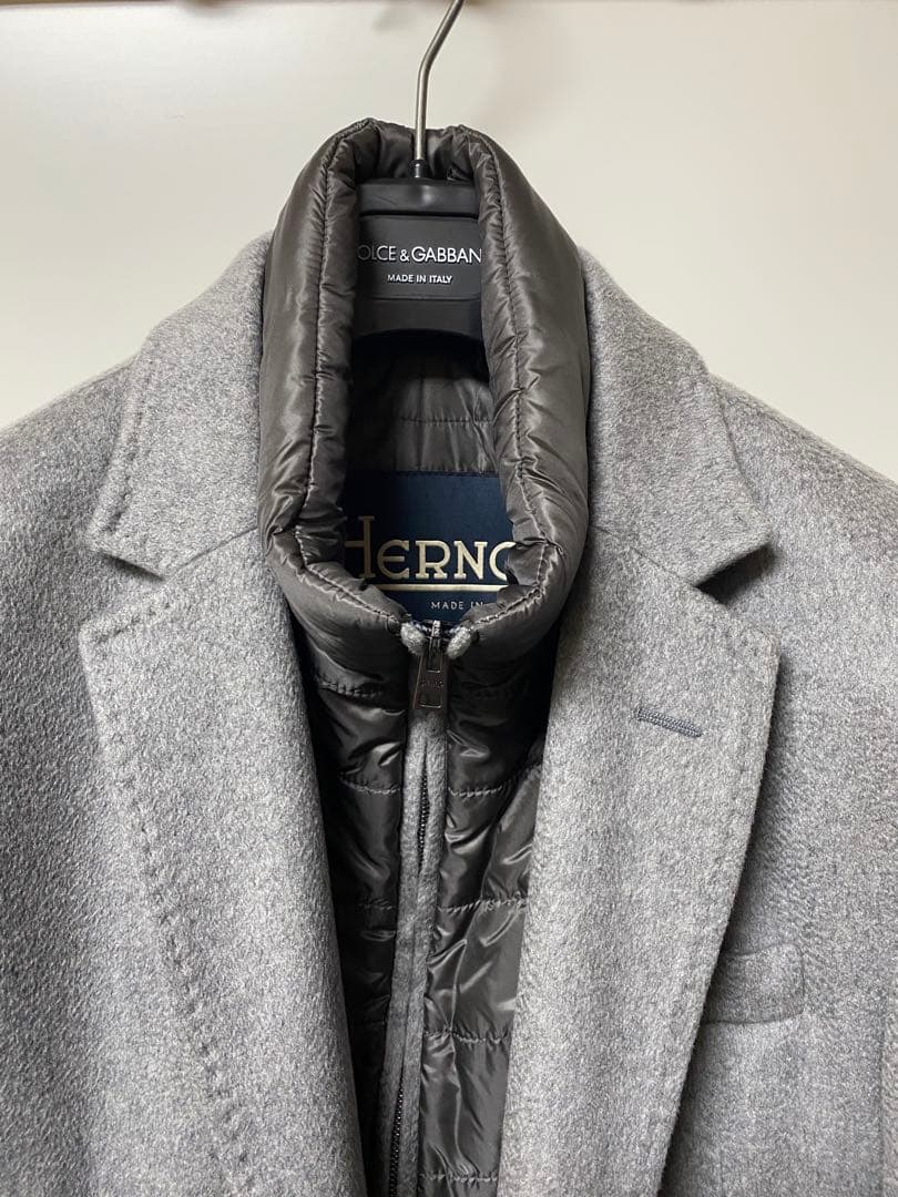 HERNO ヘルノ コロンボ　カシミヤ　チェスターコート ライトグレー 48