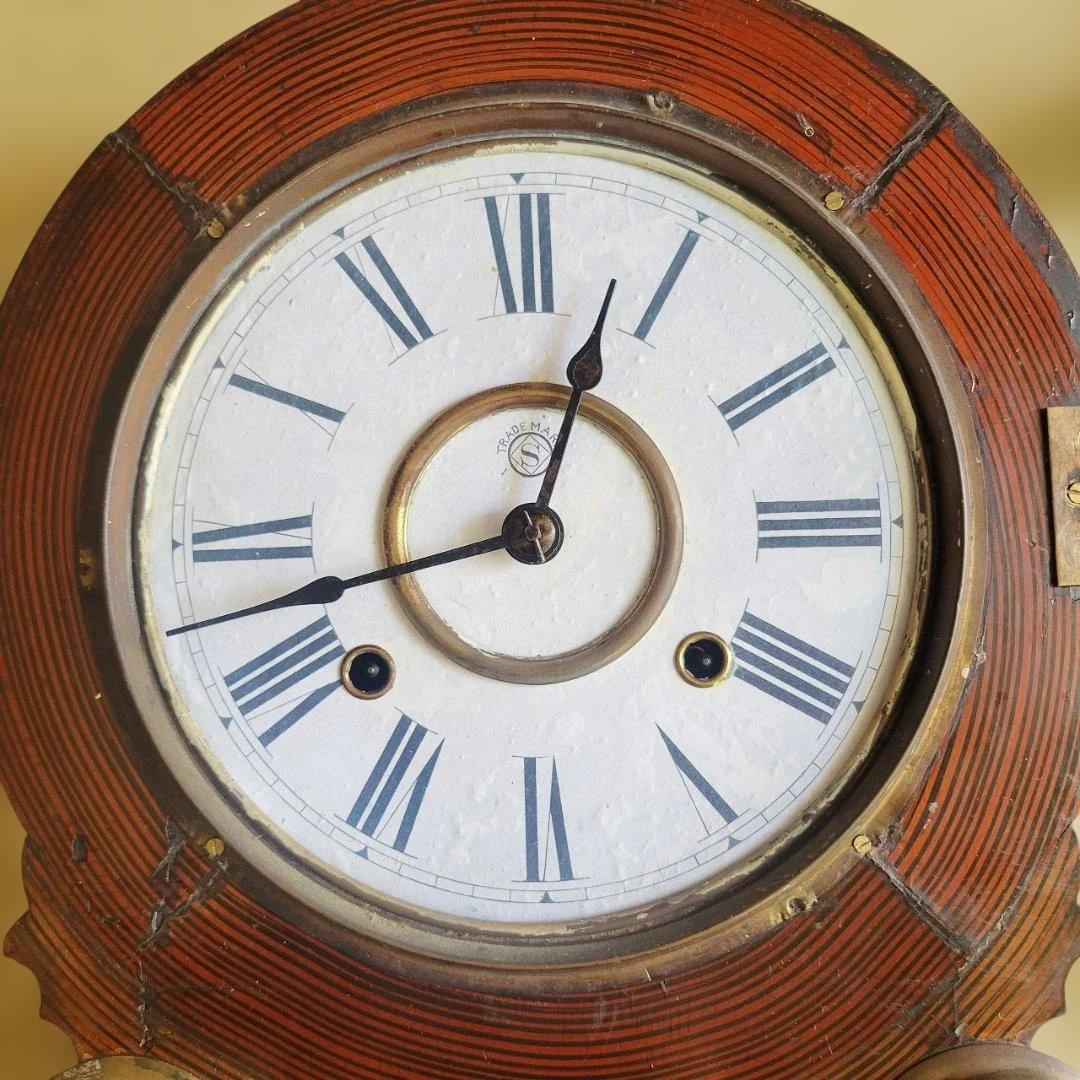 精工舎 掛時計 張り四ツ丸達磨 真鍮枠 明治45年～大正元年頃 ボンボン時計