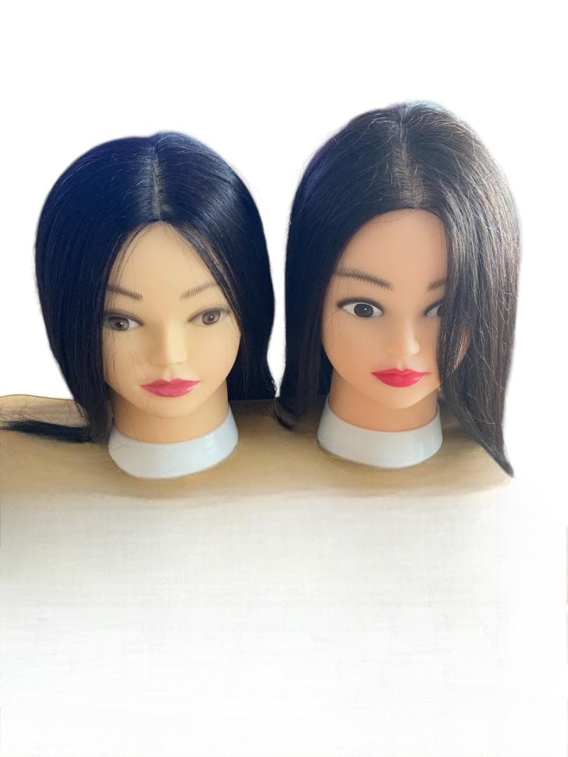 【新品未使用】美容師カットウィッグ練習用　4体　人毛90％