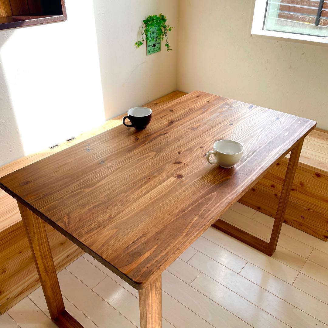天然木 無垢テーブル 100×60cm 国産杉 ワークデスク 勉強机 ミシン台