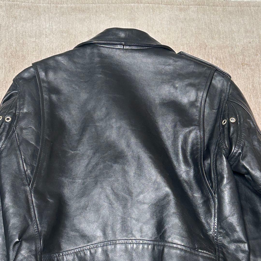 美品　HORN WORKS ダブルライダースジャケット　本革　(L) ブラック