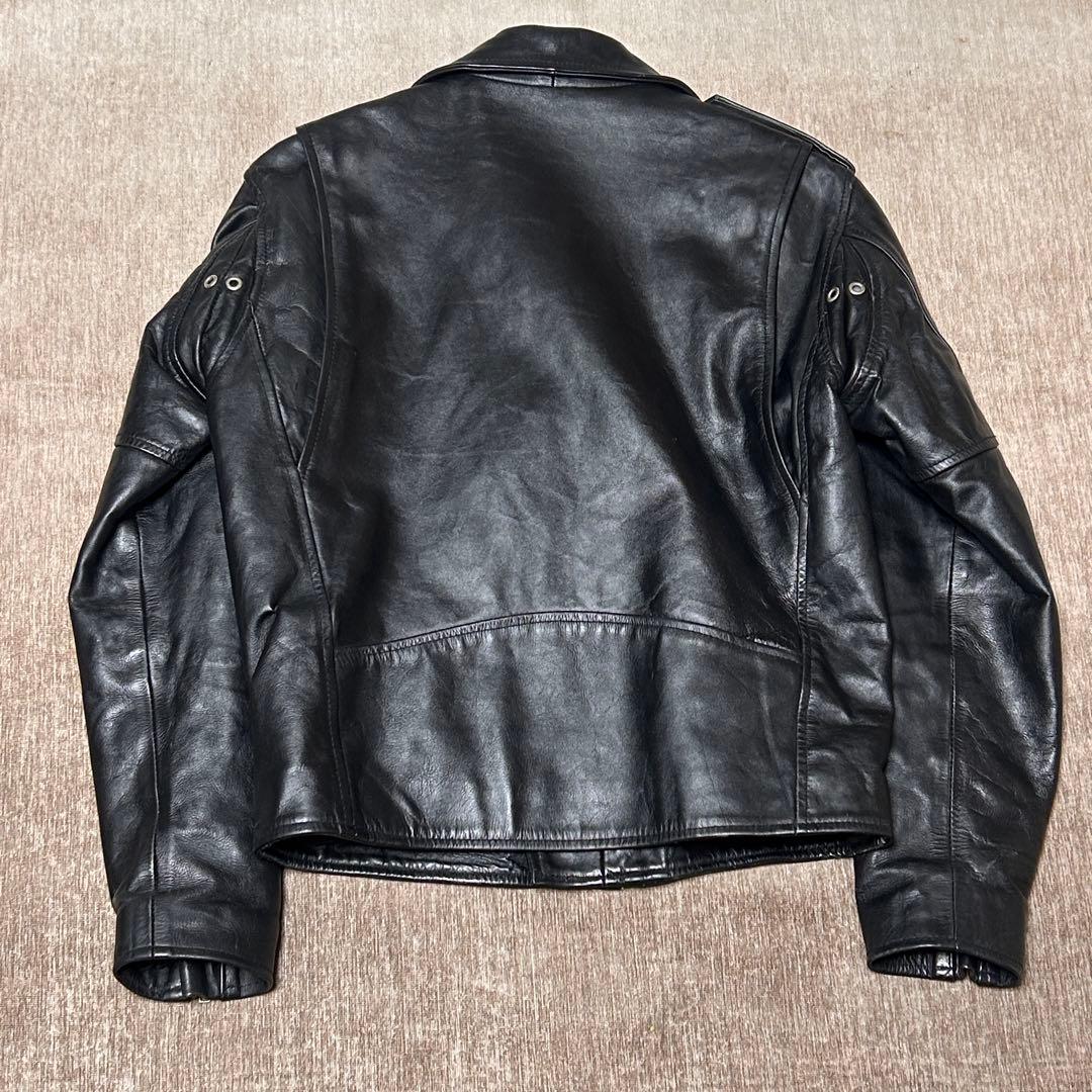 美品　HORN WORKS ダブルライダースジャケット　本革　(L) ブラック