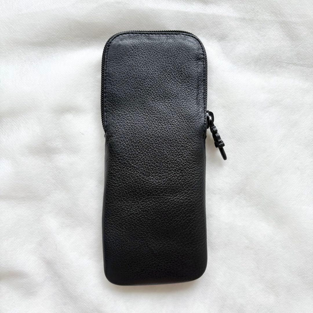 クロムハーツ メガネケース レザー クロスパッチ ダガーファスナー クロス