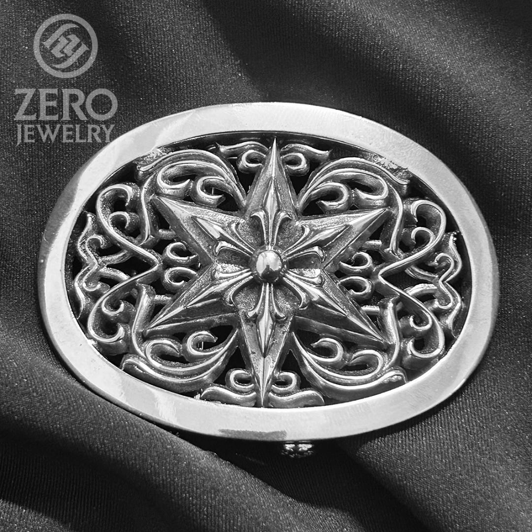 【★即日発送★925刻印】オーバル スター バックル