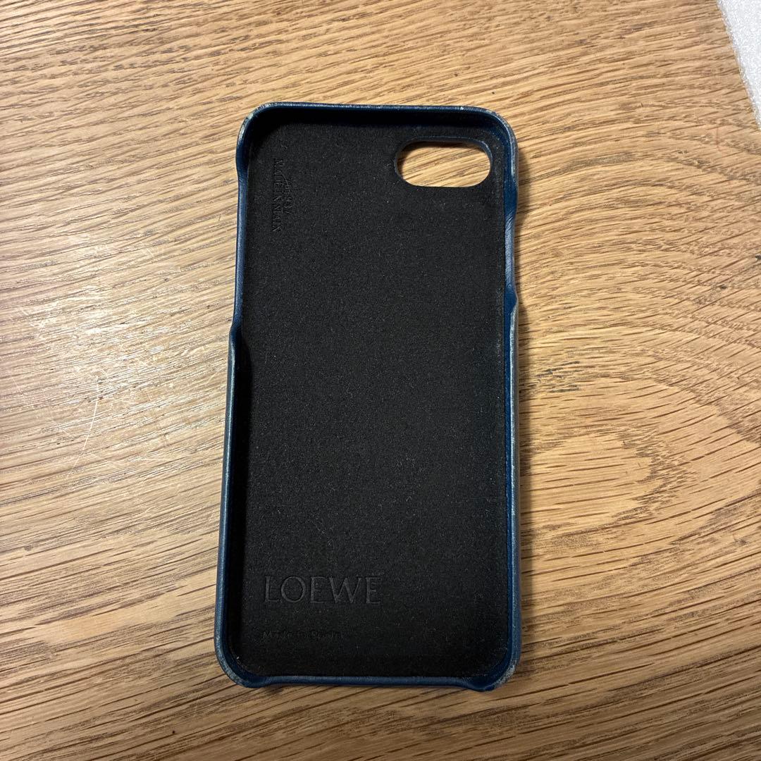 LOEWE レザー iPhone ケース ネイビー