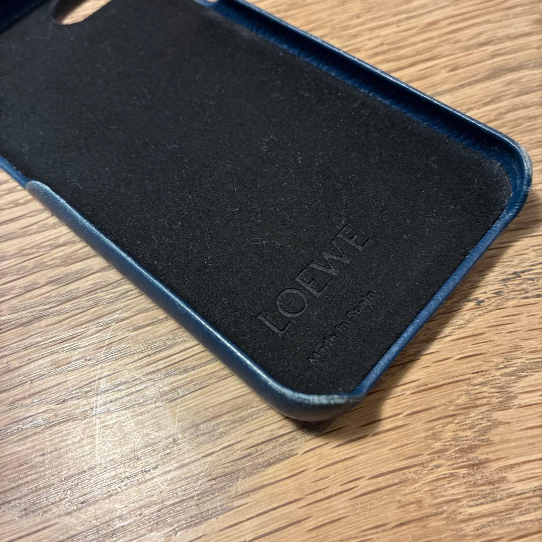 LOEWE レザー iPhone ケース ネイビー