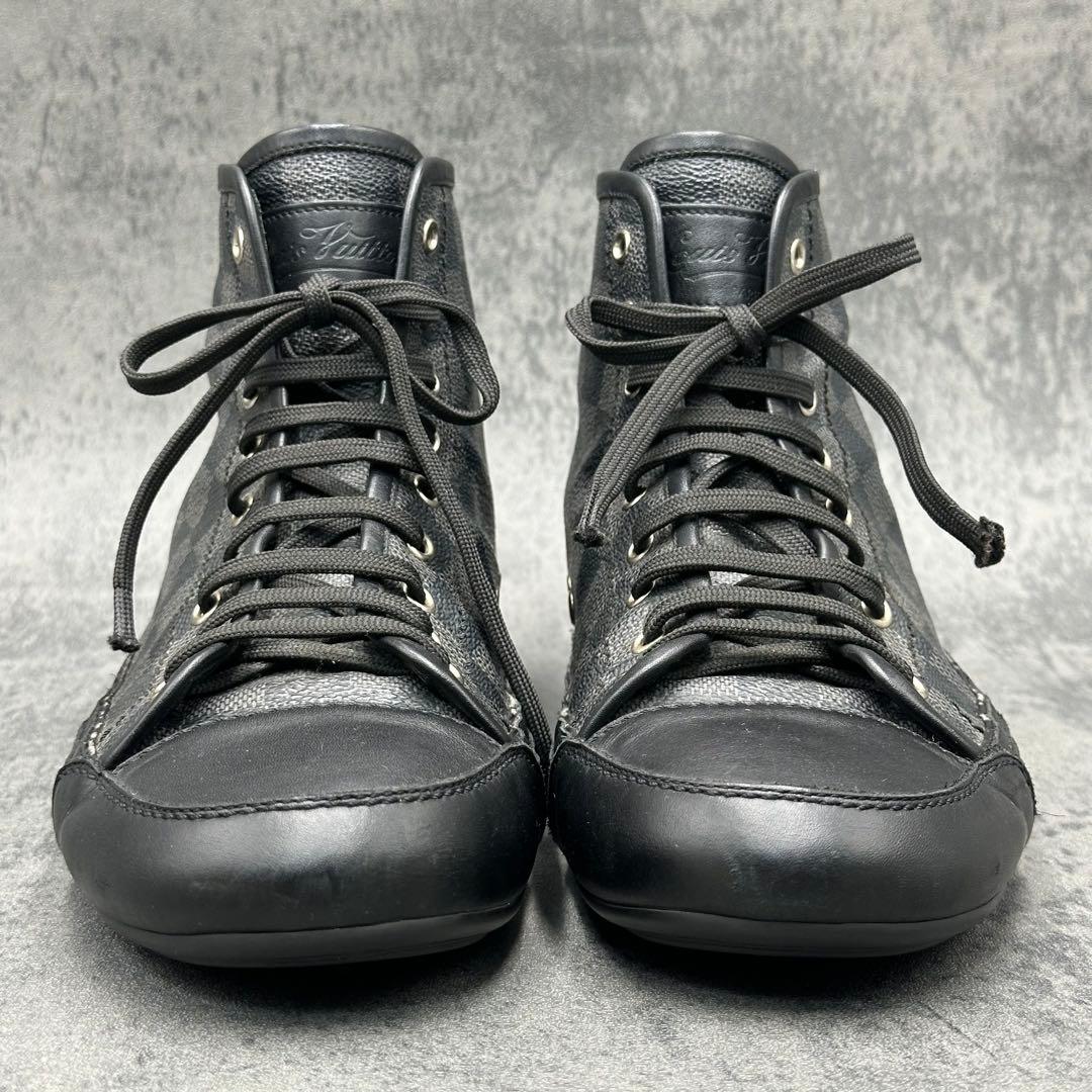 ルイヴィトン ダミエ ハイカットスニーカー 26cm相当 黒 メンズ