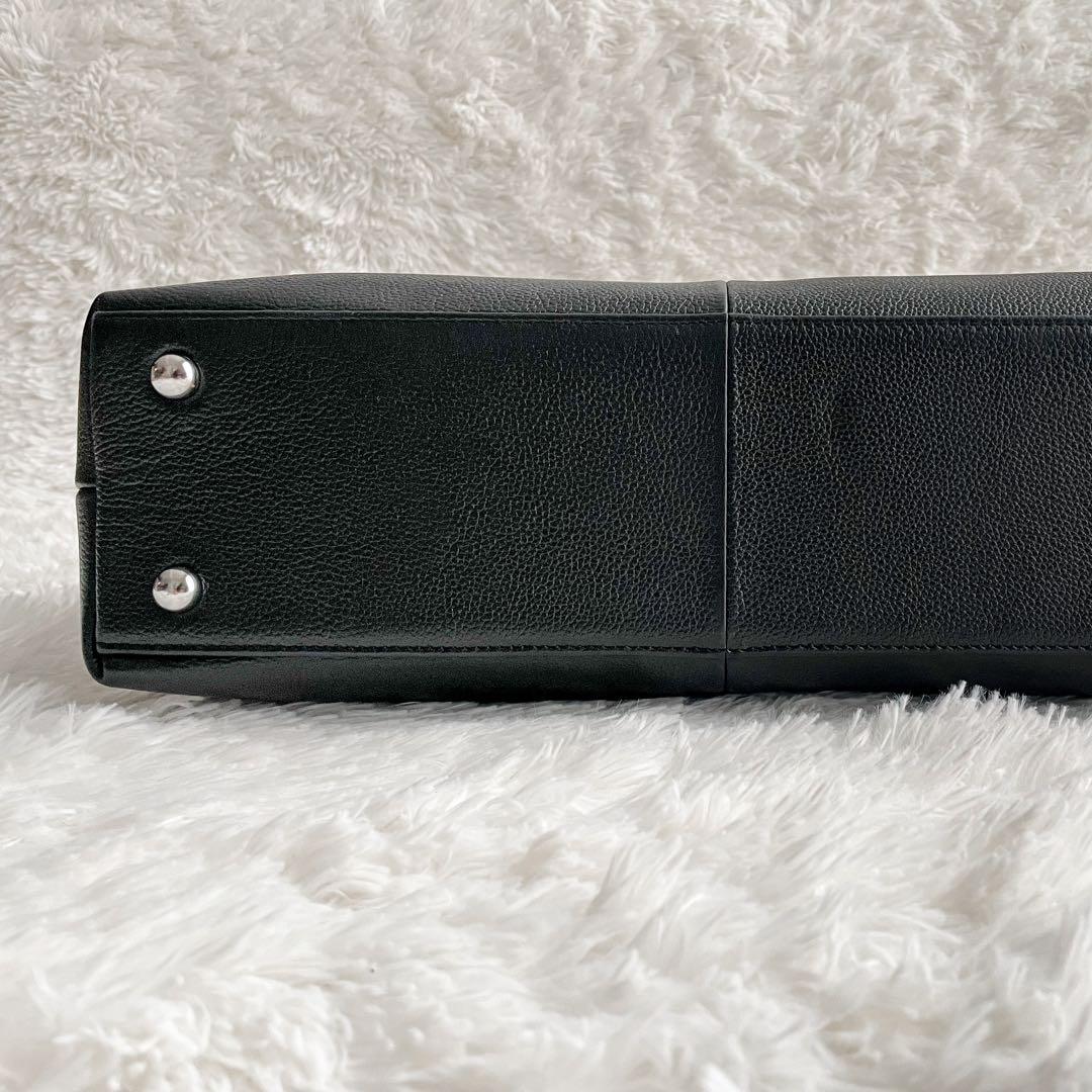 極美品 ユナイテッドアローズ トートバッグ シボ 本革 黒 A4可 大容量 通勤