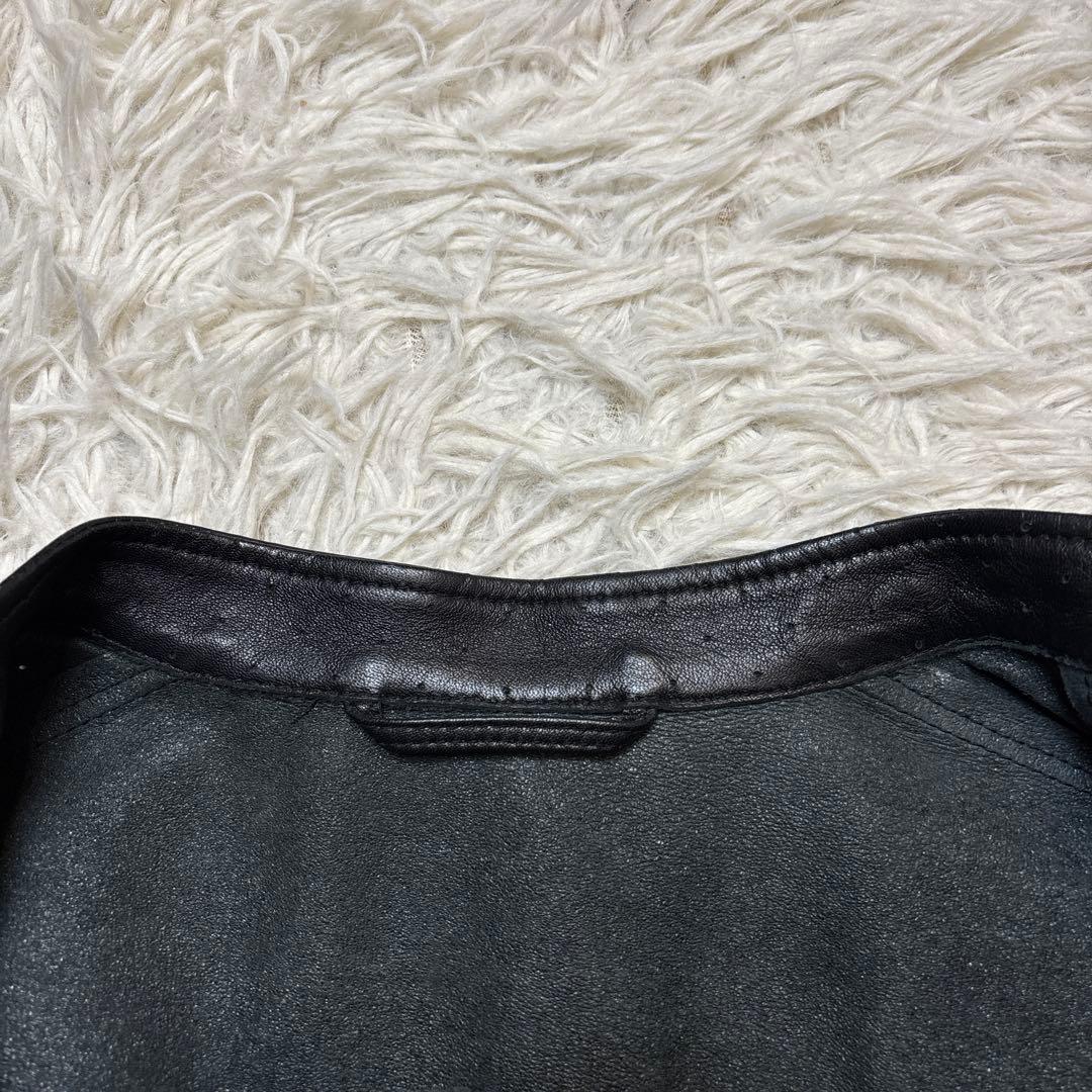 美品【ドローム】シングル　レザー　ririジップ　切り替え　イタリア　羊革　XS