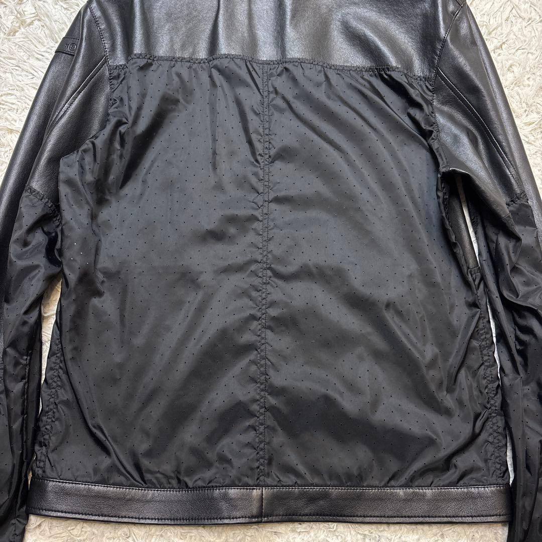 美品【ドローム】シングル　レザー　ririジップ　切り替え　イタリア　羊革　XS