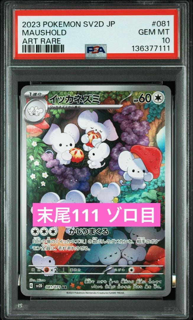 【PSA10】イッカネズミ AR[SV2D 081/071] 末尾111