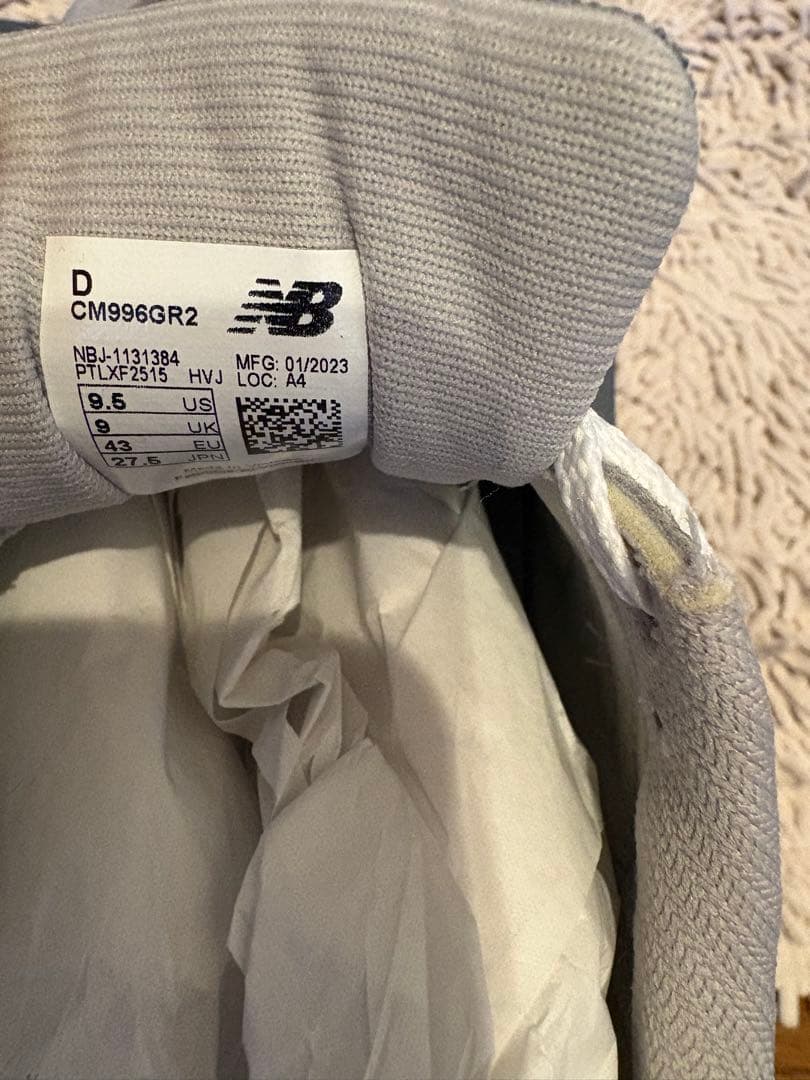 【新品タグ付】New Balance CM996GR2　グレー　27.5