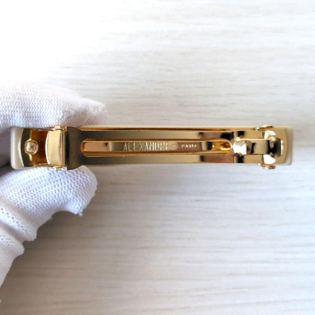 美品✨️アレクサンドルドゥパリ　パール付きバレッタ