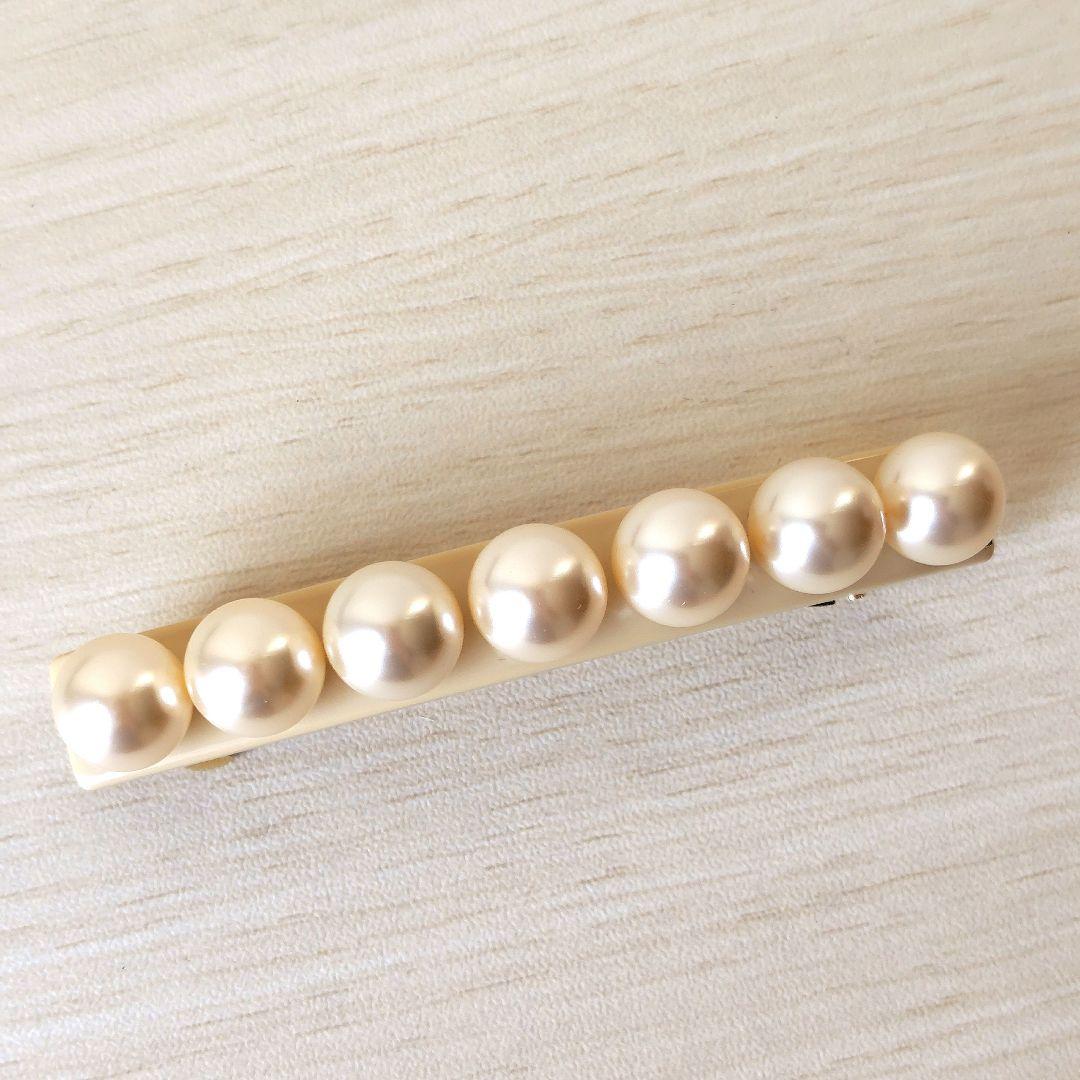 美品✨️アレクサンドルドゥパリ　パール付きバレッタ