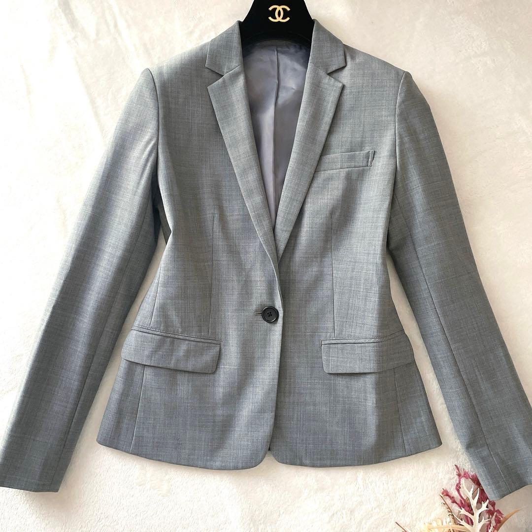 極美品⭐︎PLST グレー ストレッチ テーラード パンツスーツ セットアップ S