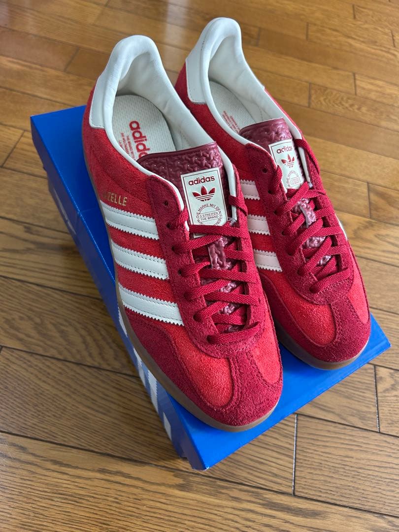 アディダス ガゼルインドア W レッド ホワイト 27cm