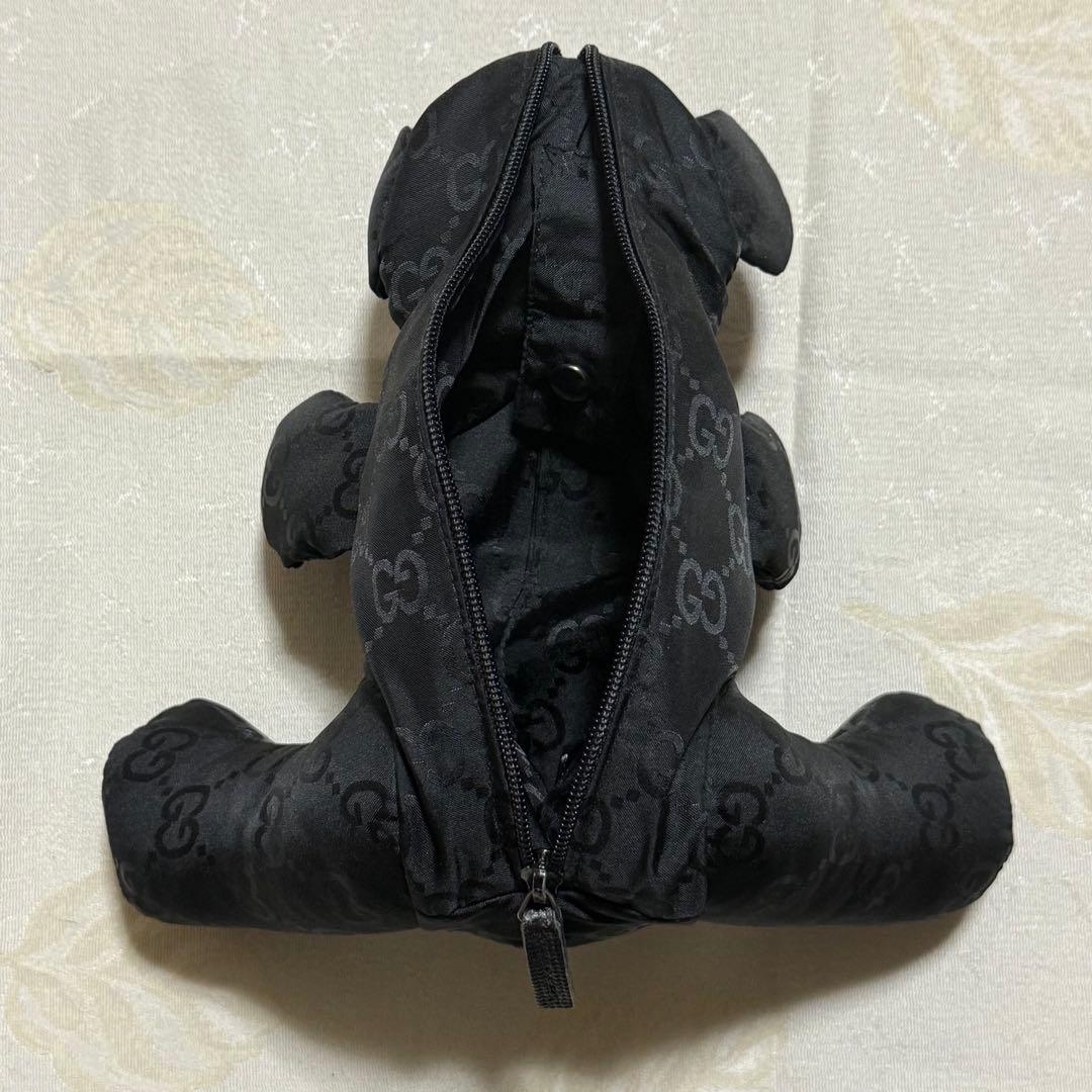 GUCCI ブラック エコバッグ 犬型ポーチ付きクマ