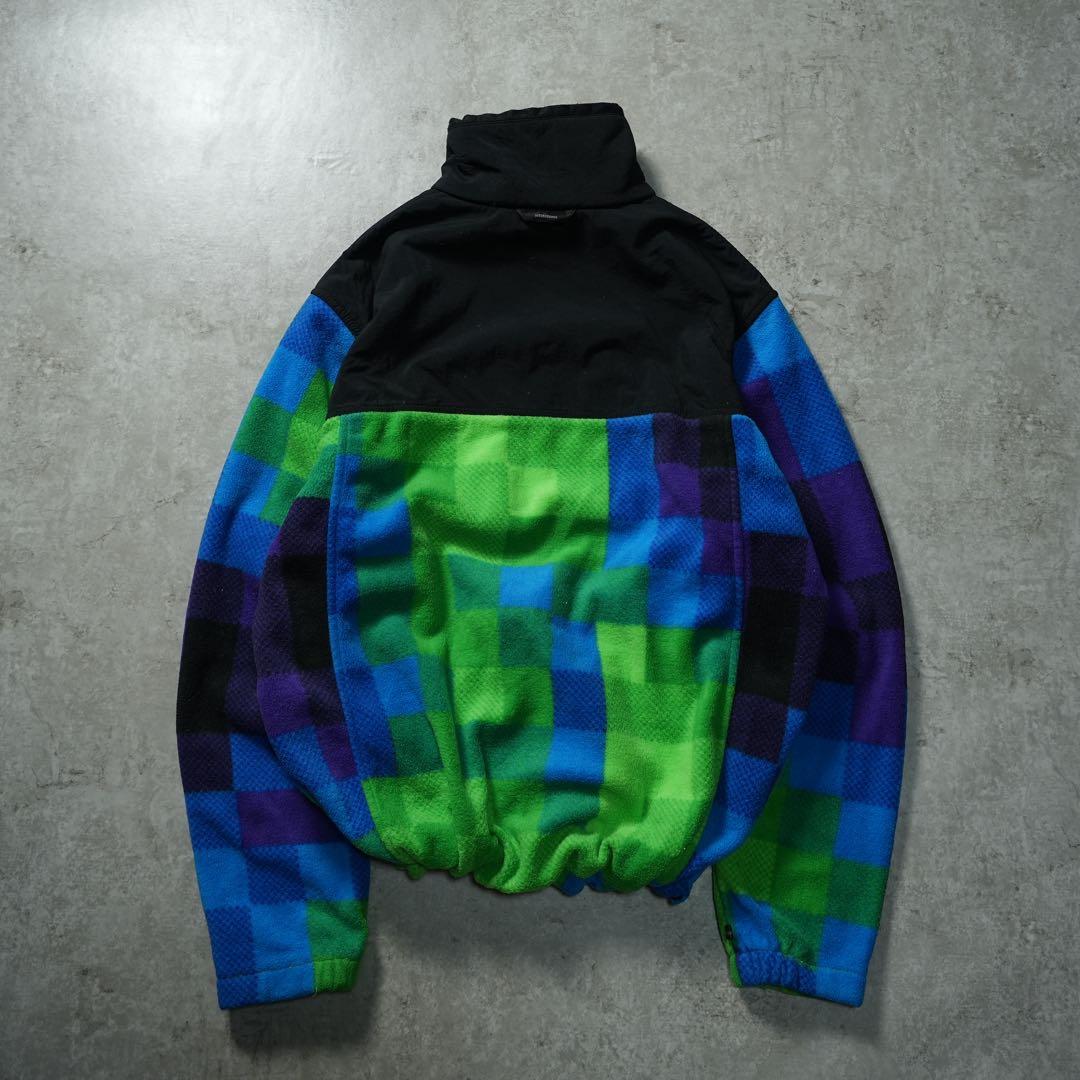 y2k Columbia フリースナイロンジャケット チェック柄 シティーボーイ