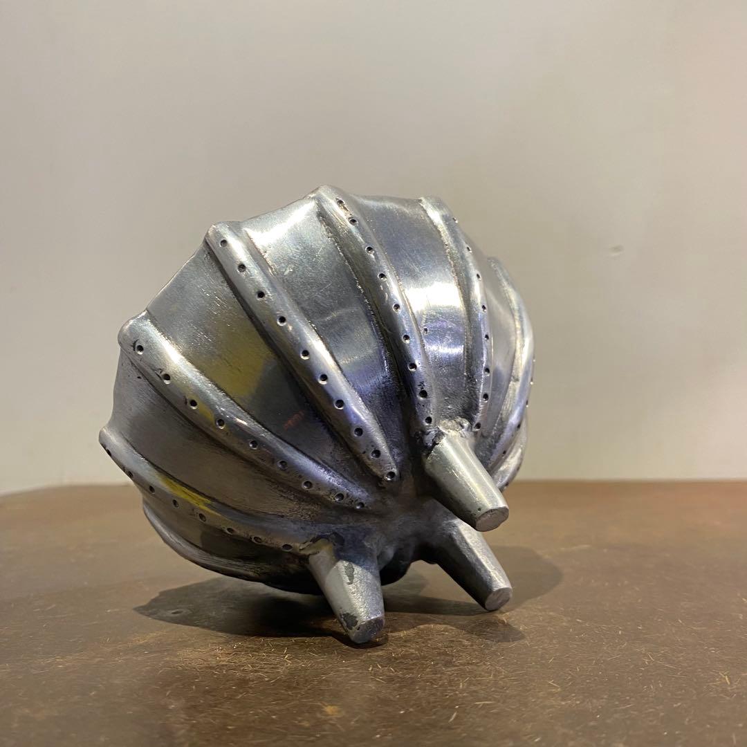 古いガラスのうつわ と 三つ脚金属器 二点セット 古道具